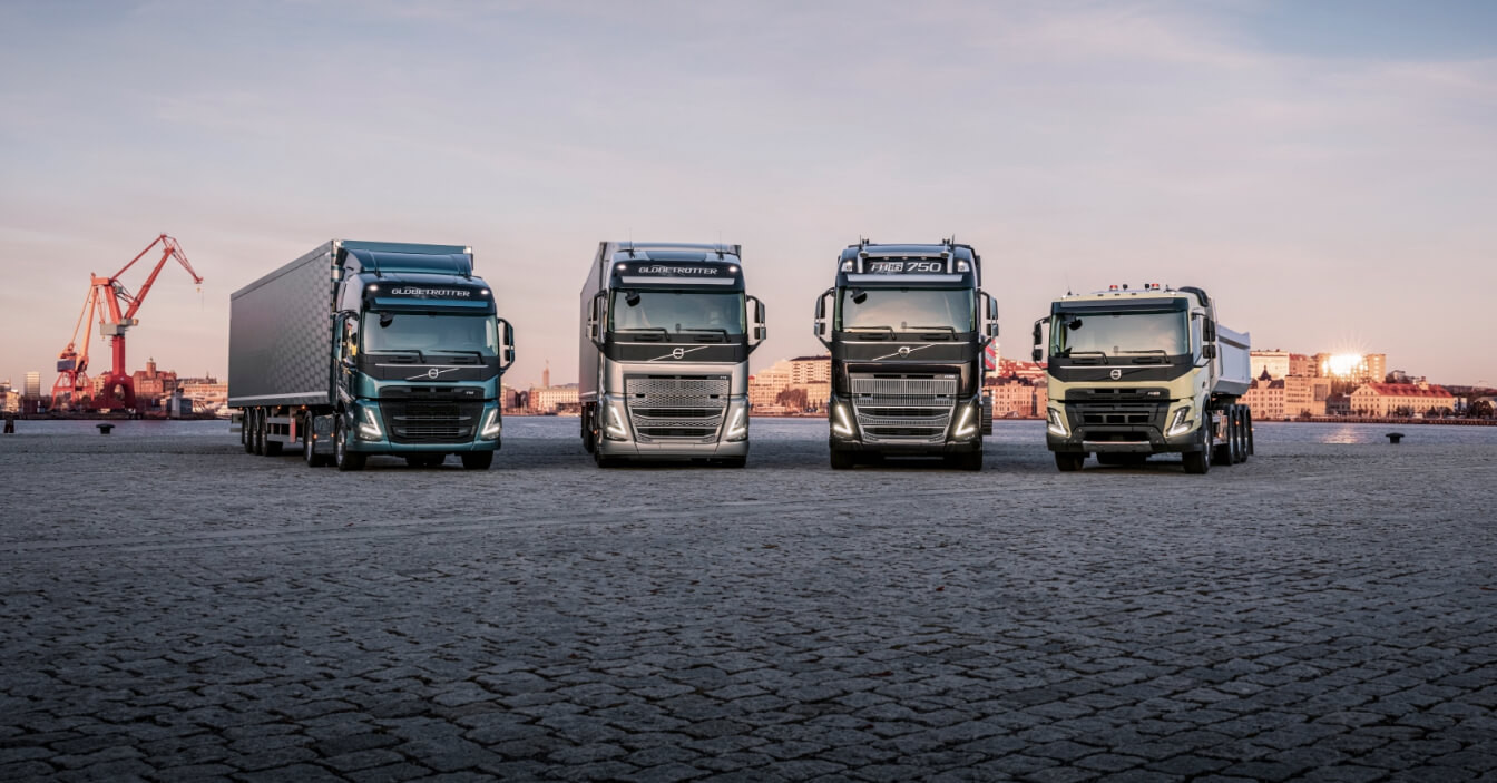 Verschiedene Modelle der Volvo Trucks