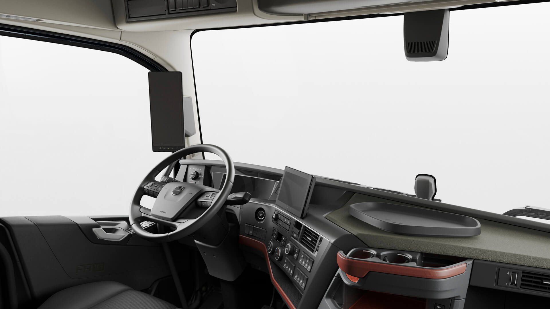 Innenansicht eines der Volvo FH16 Trucks